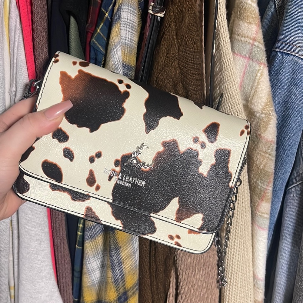SHEIN cow print bag